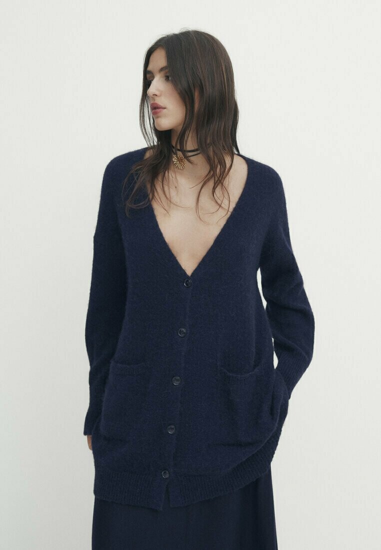 

Кардиган Long Buttoned Massimo Dutti, цвет blue black denim