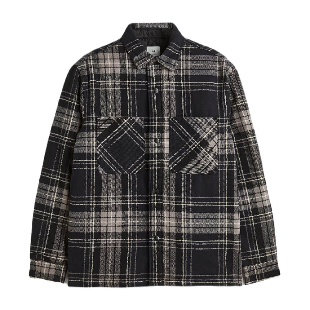 

Куртка-рубашка H&M Padded, темно-серый/серый