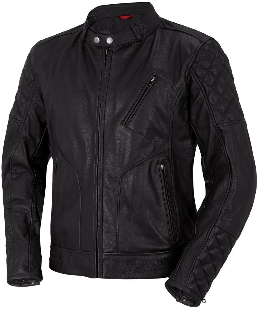 Мотоциклетная кожаная куртка Bogotto Chicago Retro с коротким воротником, черный
