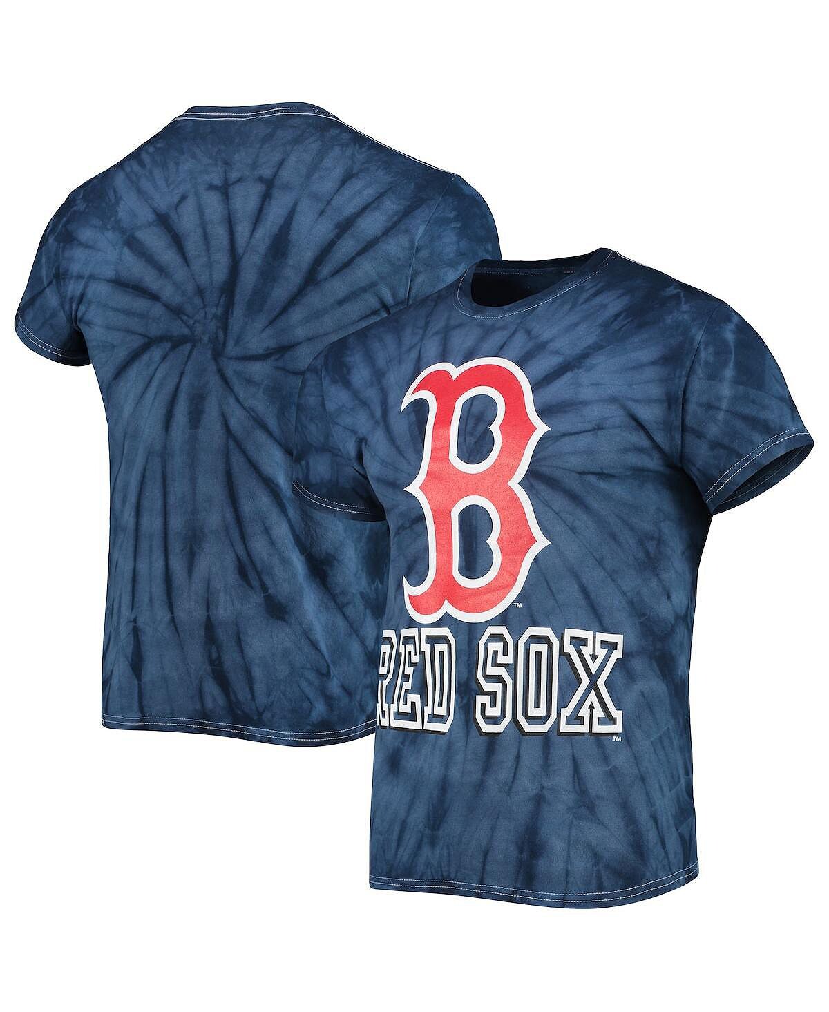 

Мужская темно-синяя футболка boston red sox spider tie-dye Stitches, синий