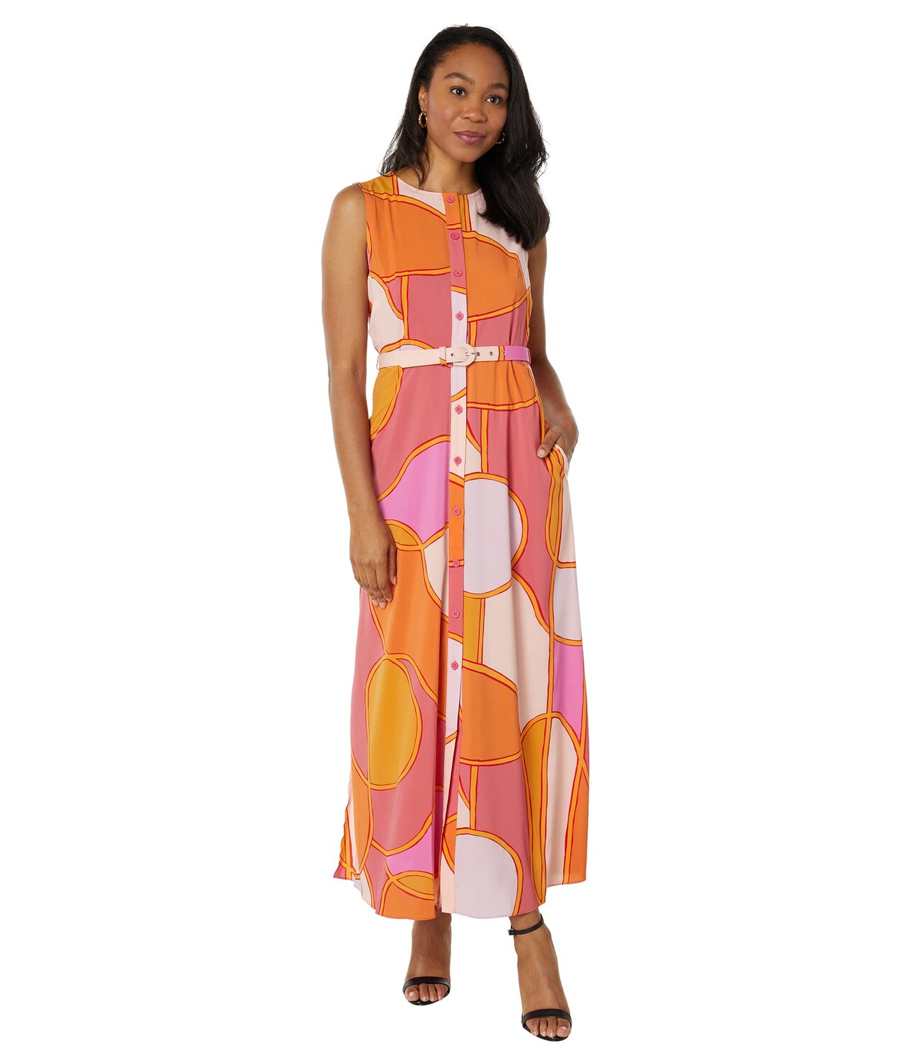 

Платье Donna Morgan, Abstract Print Button-Down Midi