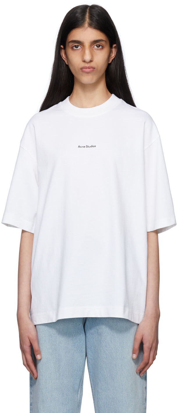 

Белая хлопковая футболка Acne Studios, Белый
