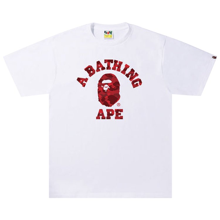 

Футболка BAPE Color Camo A College Tee 'White/Red', белый