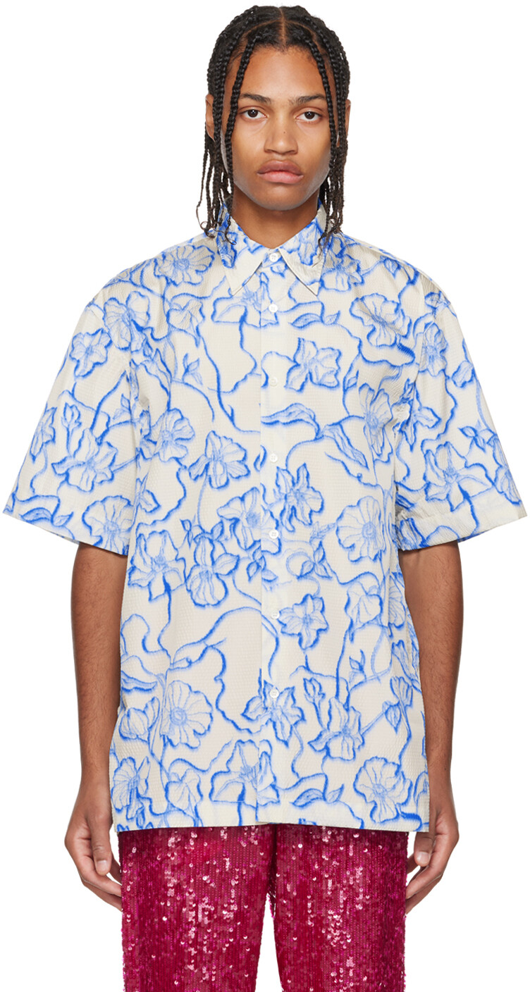 

Бело-синяя рубашка Cassidye Dries Van Noten
