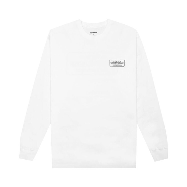 

Лонгслив Neighborhood Bar & Shield Long-Sleeve C-Tee 'White', белый