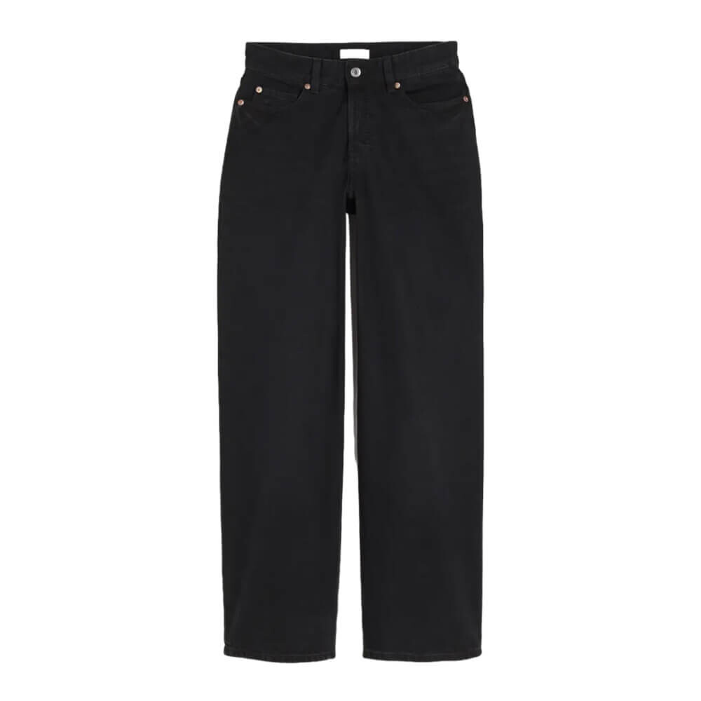Джинсы H&M Wide Regular, черный