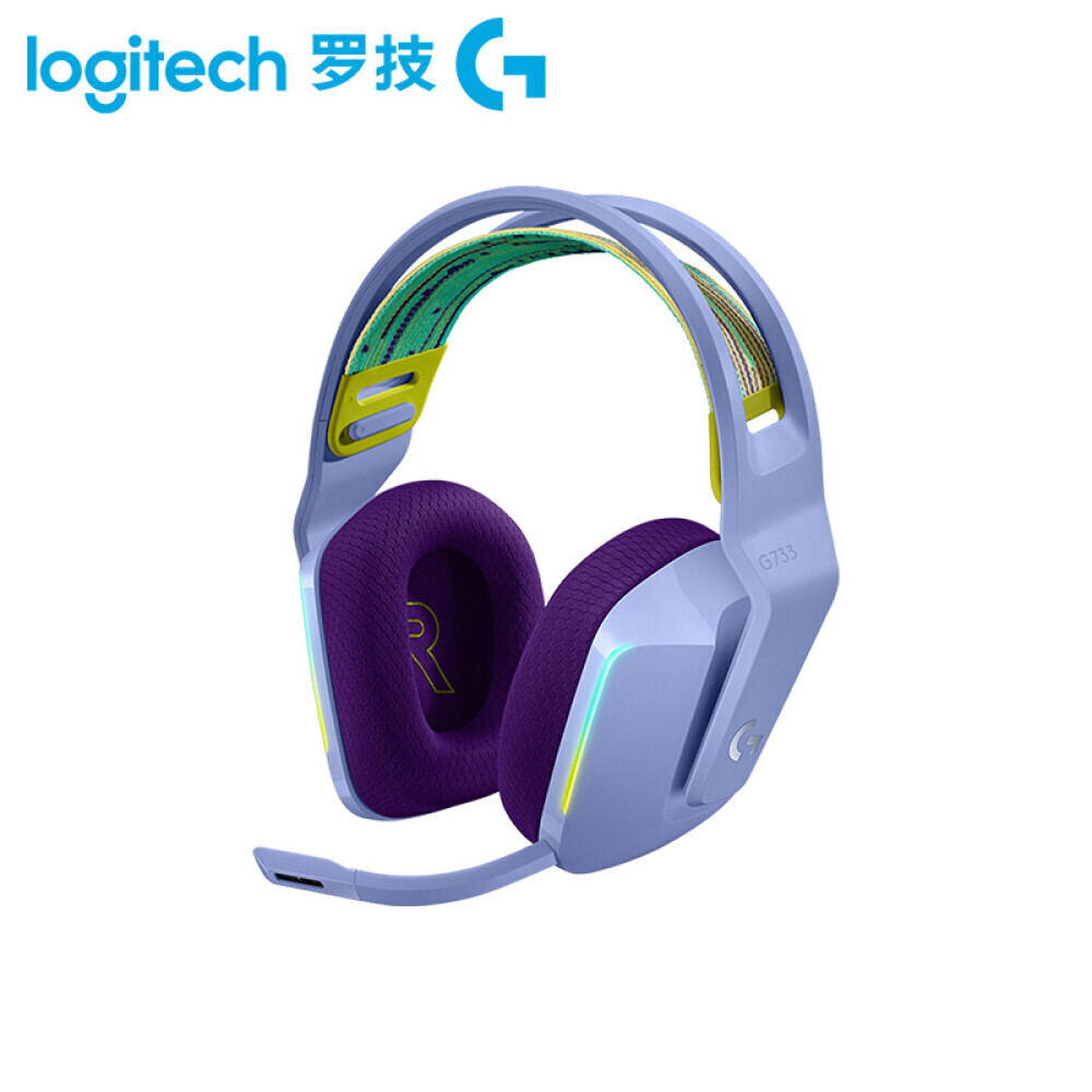 

Беспроводная игровая гарнитура Logitech G733 RGB 7.1 Surround Sound для киберспорта, фиолетовый