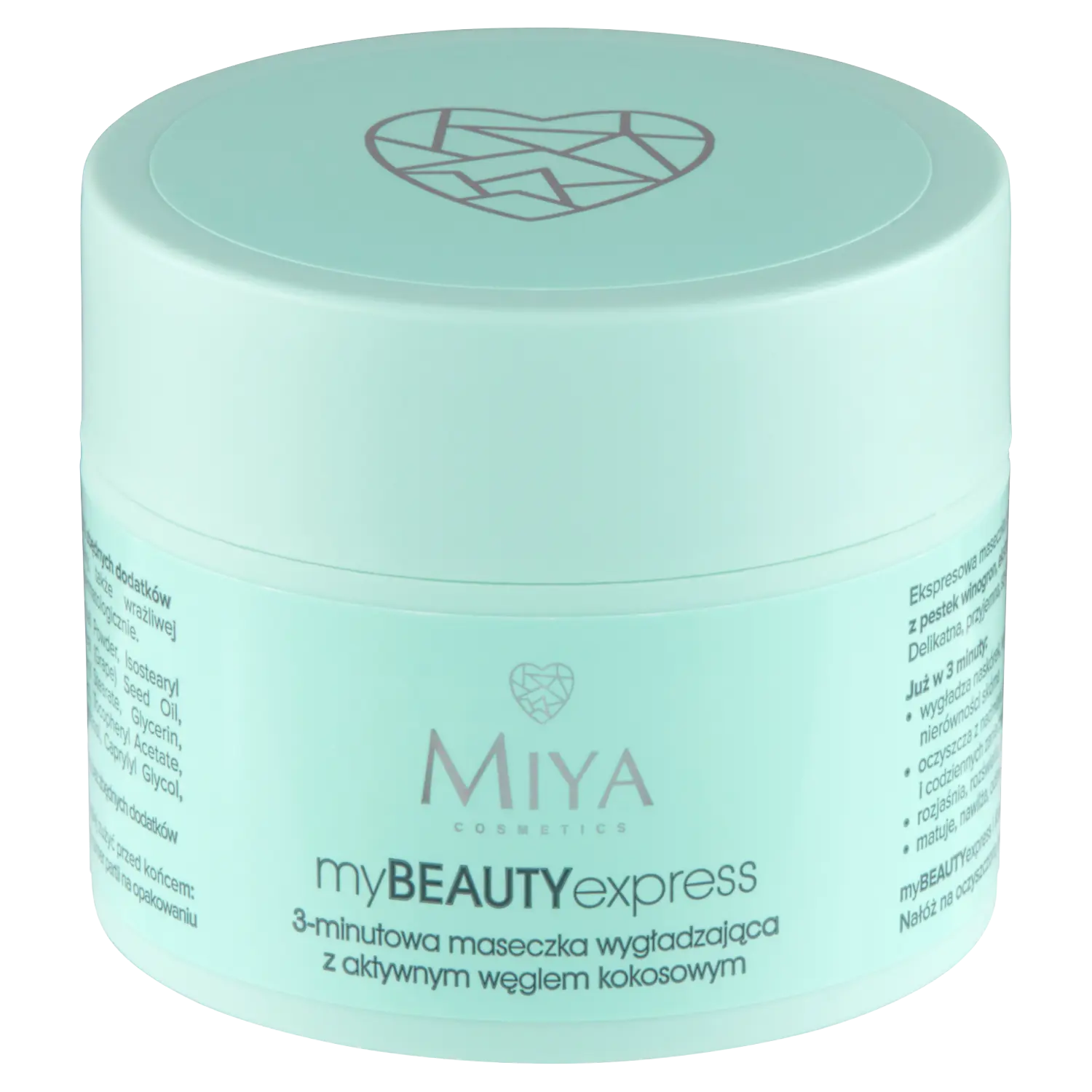 

Miya Cosmetics myBEAUTYexpress Разглаживающая маска для лица на 3 минуты с активированным кокосовым углем, 50 г