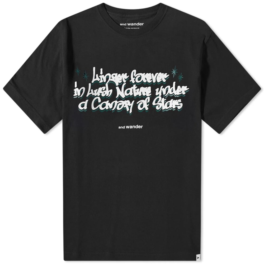 

Футболка And Wander Graffiti Logo Tee, Черный