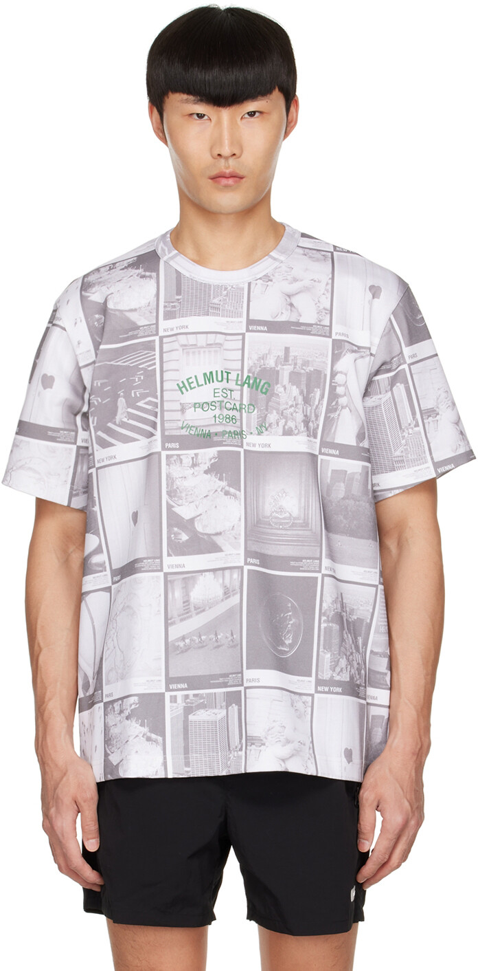 

Белая хлопковая футболка Helmut Lang