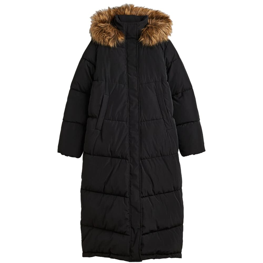 

Пуховик H&M Hooded Puffer, черный