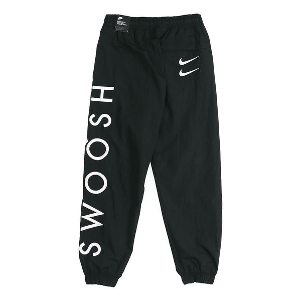 Спортивные штаны Nike Sportswear Swoosh Embroidered logo Printing Sports Woven Long Pants Black, Черный