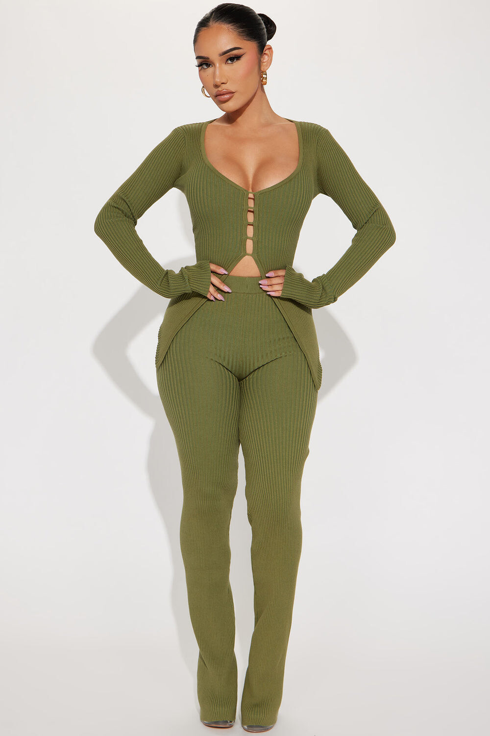 

Свитер Fashion Nova C3352A, оливковый