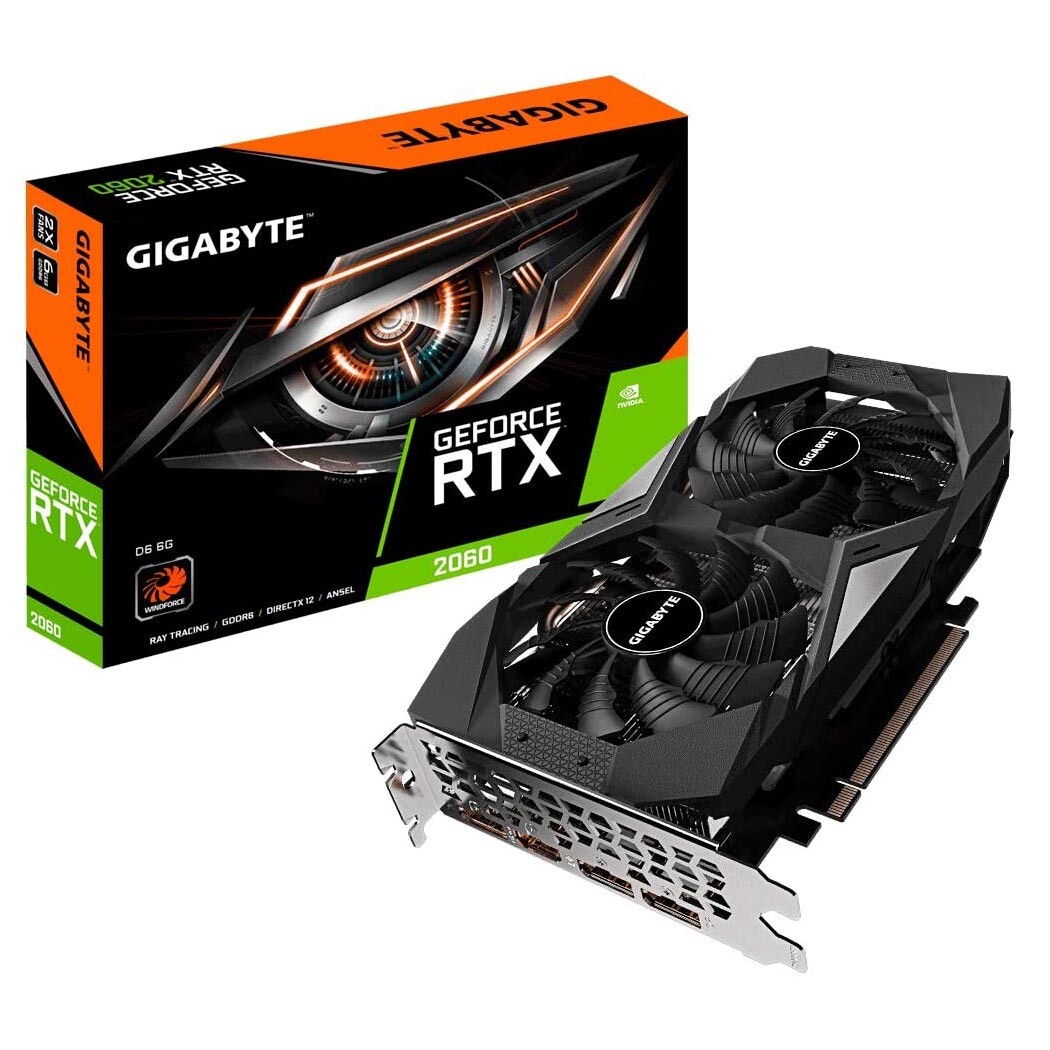 

Видеокарта Gigabyte GeForce RTX 2060 6 ГБ (GV-N2060D6-6GD 2.0)