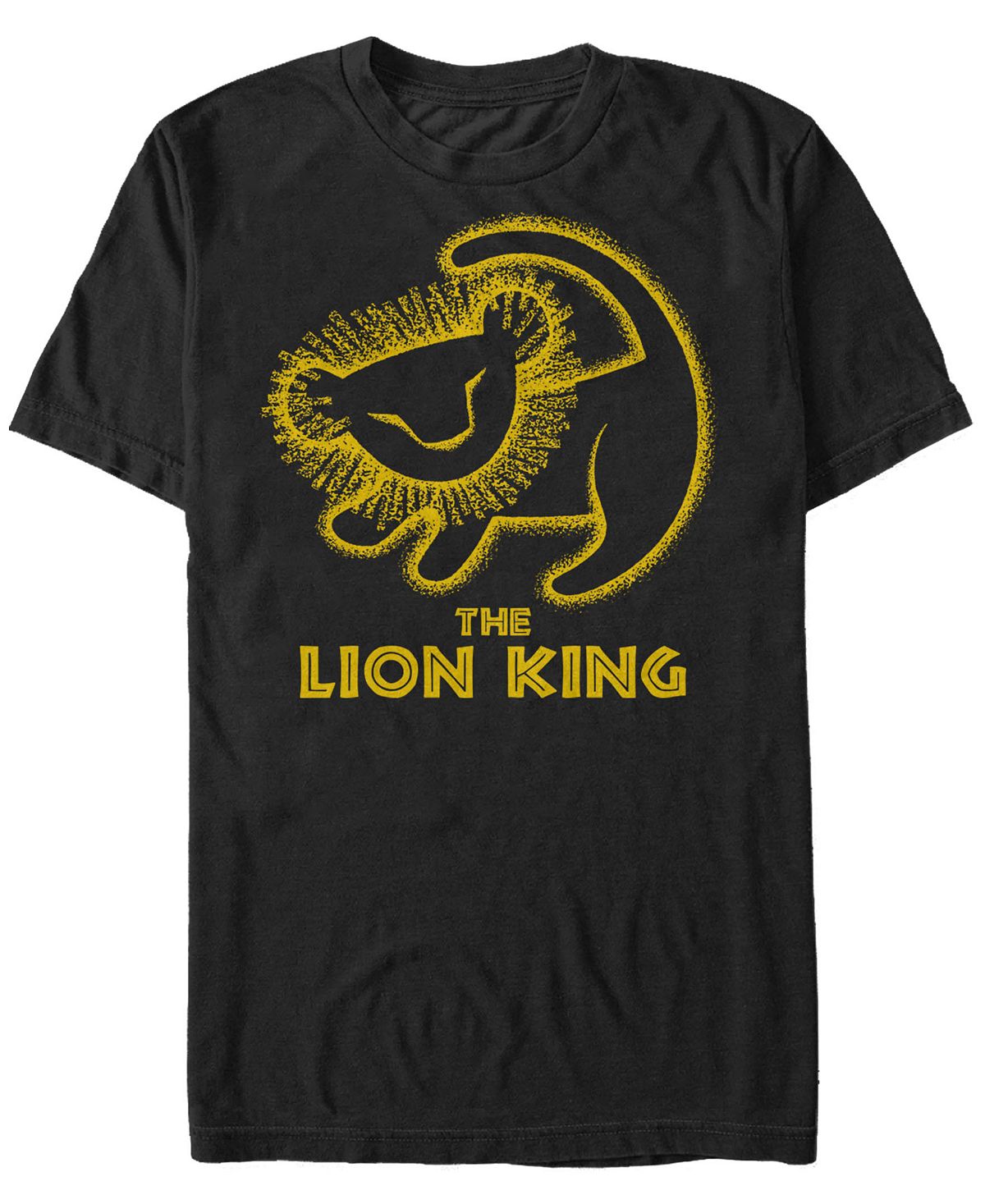 Мужская футболка с коротким рукавом disney king lion simba cave painting Fifth Sun, черный