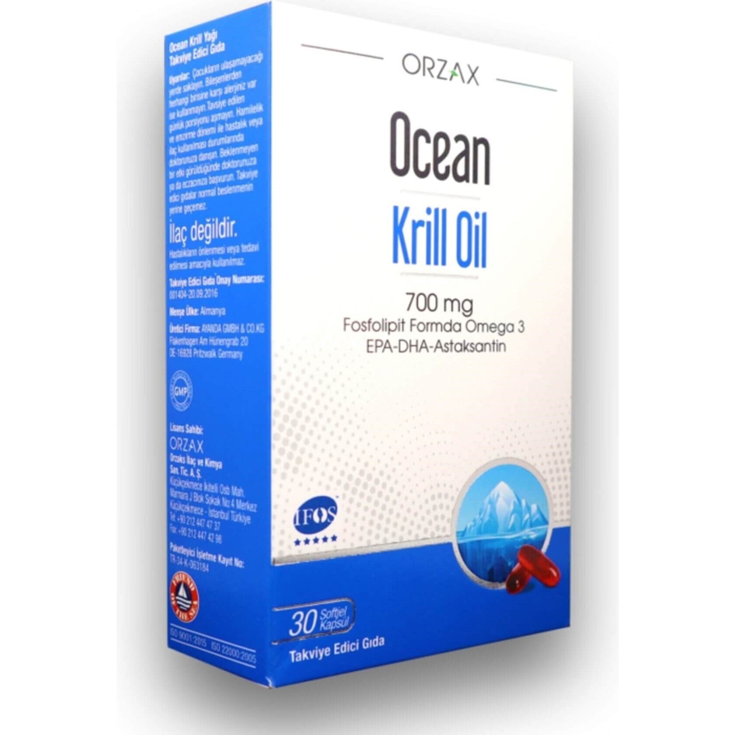 Крилевое масло Ocean 700 мг, 30 капсул омега 3 nature’s bounty krill oil 500 мг в капсулах 30 шт