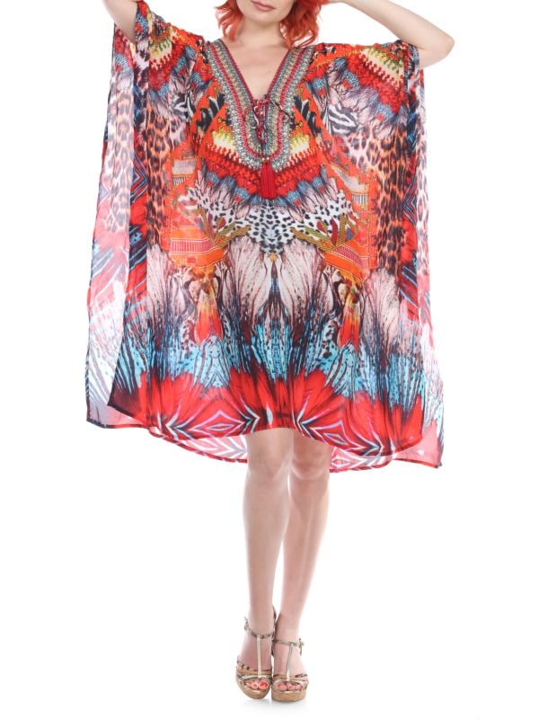 Накидка-кафтан с анималистичным принтом La Moda Clothing Multi женское кимоно с цветочным принтом в богемном стиле