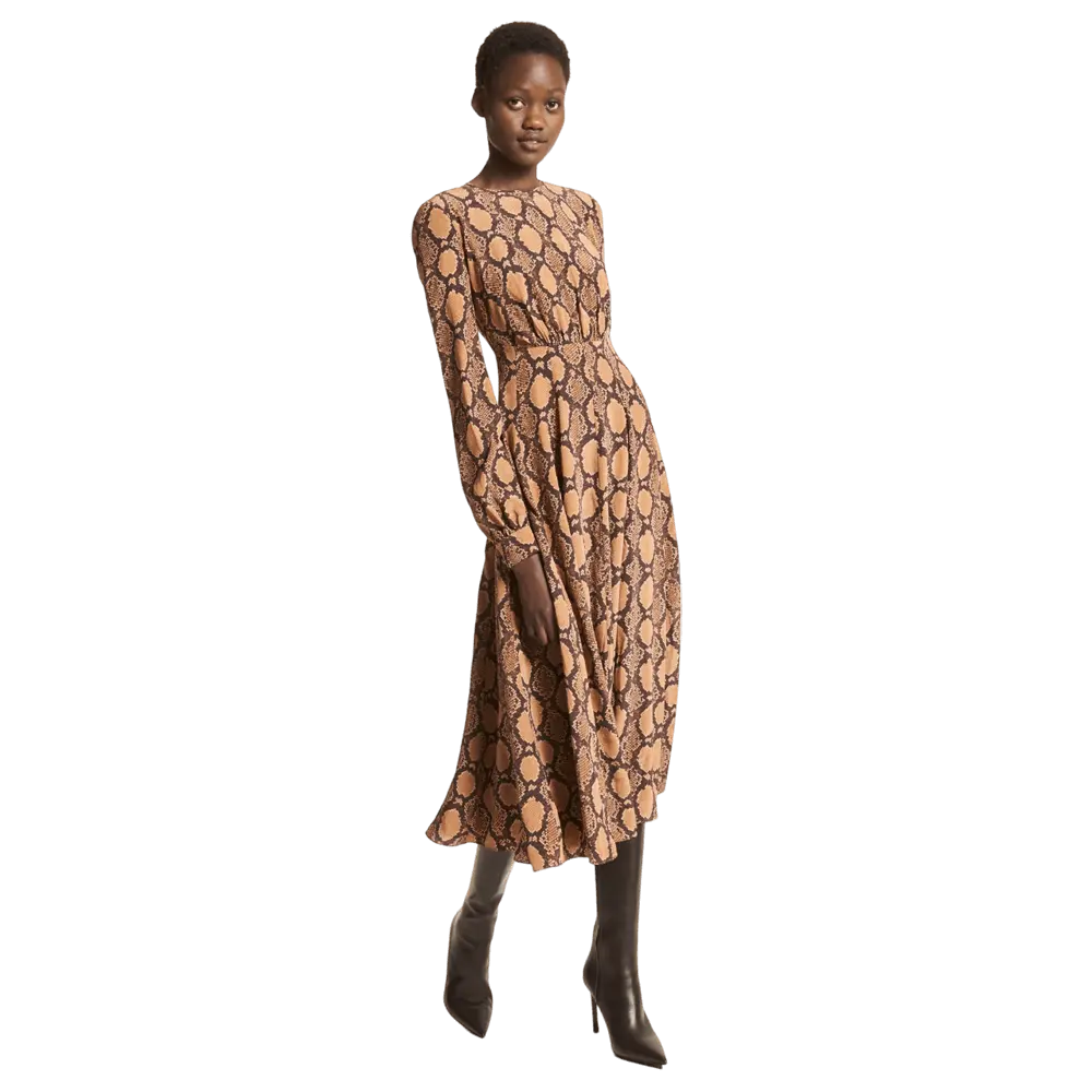 

Платье Michael Kors Python Print Silk Crepe De Chine, коричневый