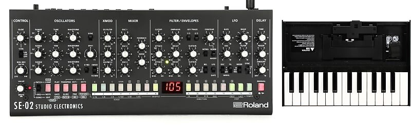 

Модуль аналогового синтезатора Roland SE-02 в комплекте с клавишным блоком серии Roland K-25m Boutique SE-02=1 K-25M=1