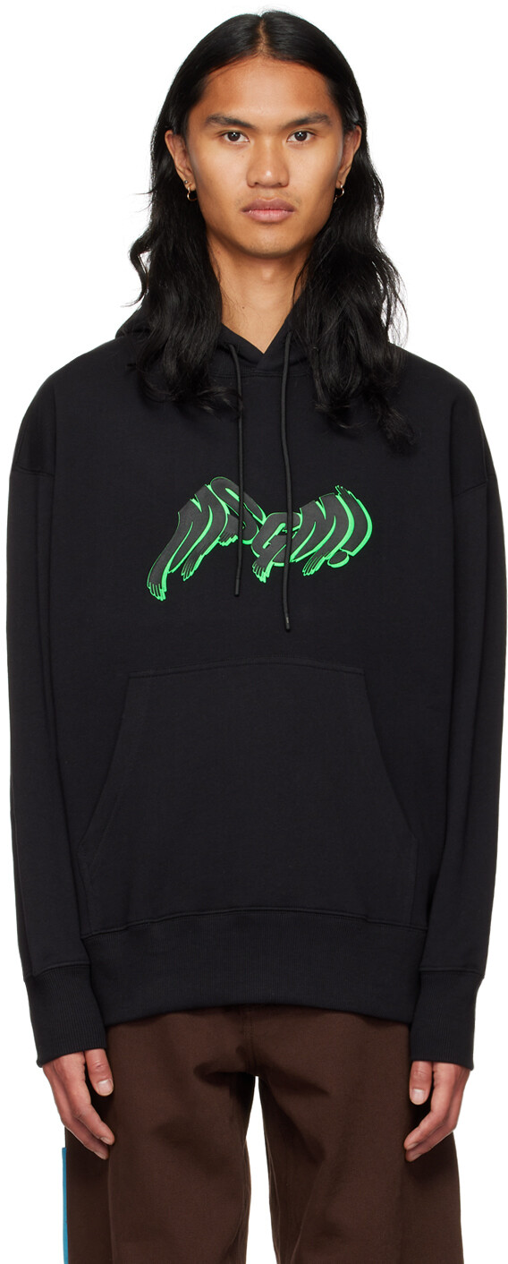 

Черная толстовка с капюшоном MSGM