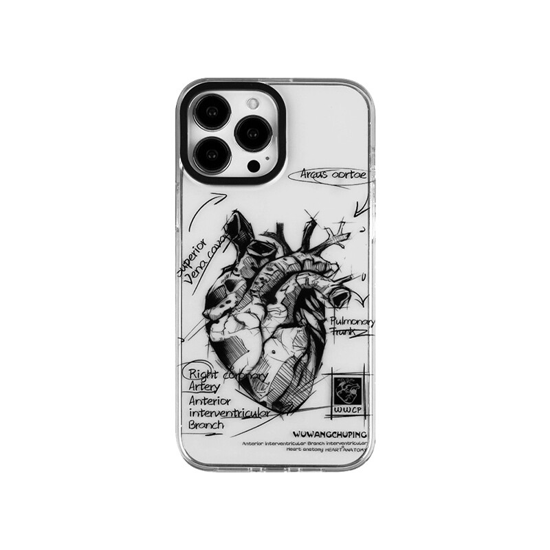 

Чехол для телефона Taowantong Tao Wantong, Sketch heart shock-resistant soft cover + scratch-proof and fa