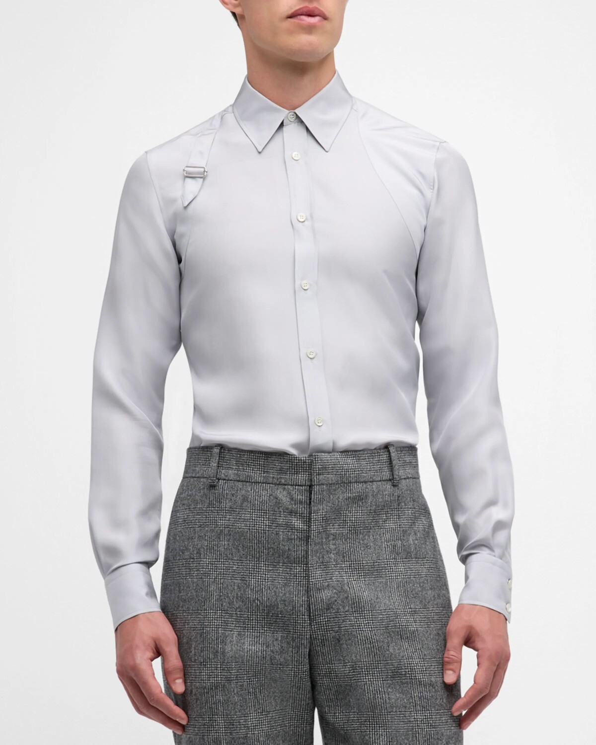 

Мужская спортивная рубашка в тон Alexander McQueen, цвет Dove Grey