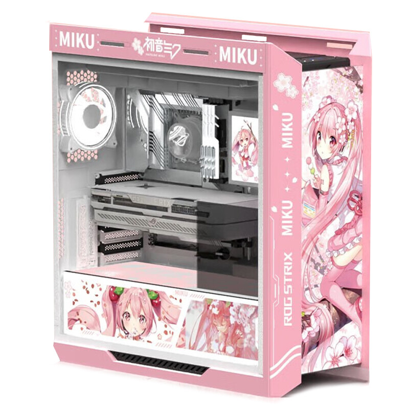 

Корпус ASUS ROG Strix Helios GX601 Custom Hatsune Miku-pink Theme, Mid Tower, розовый/рисунок
