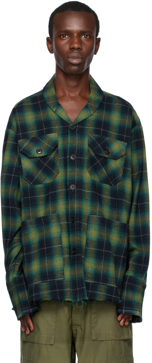

Зеленая куртка с отложным воротником Greg Lauren, Зеленый
