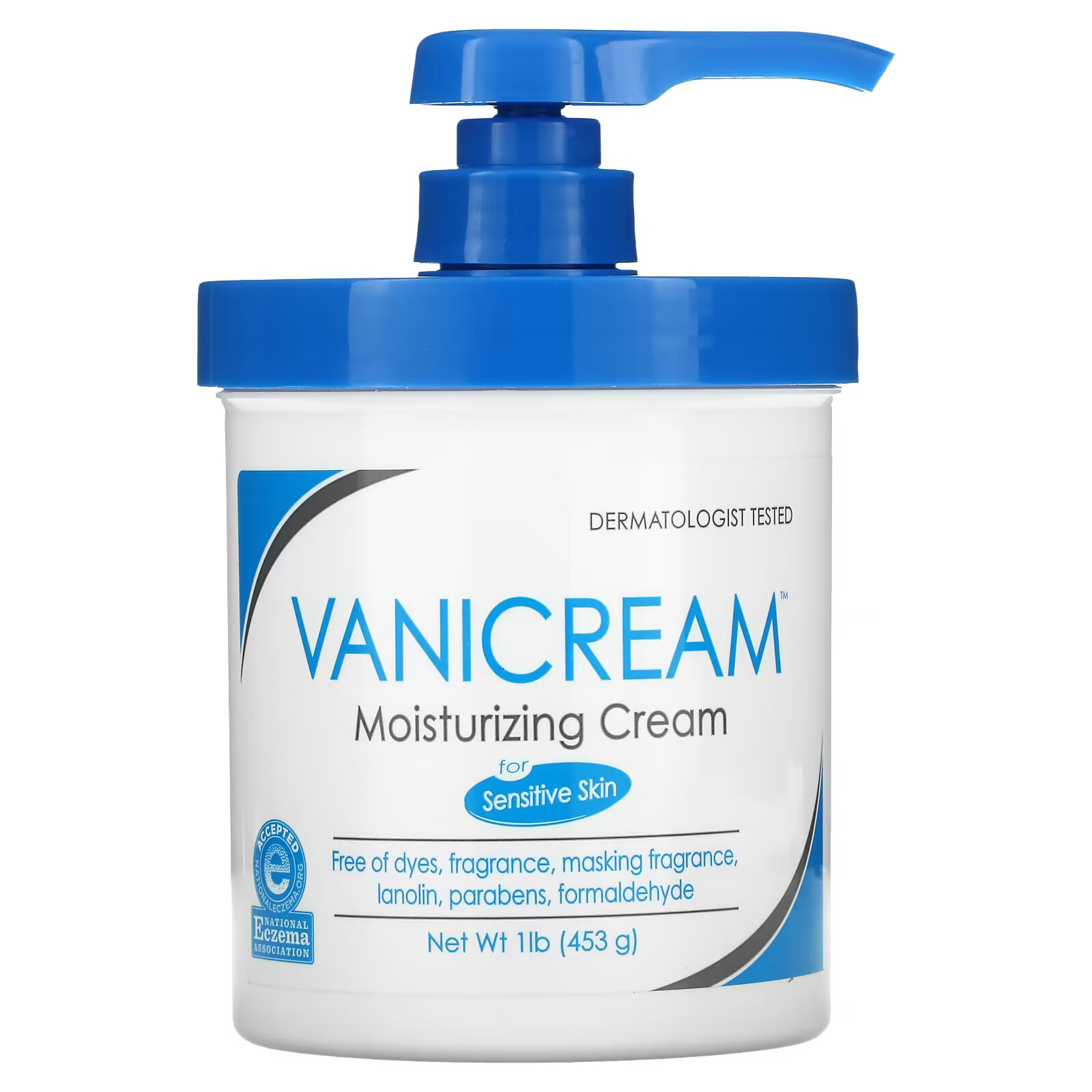 Vanicream, Увлажняющий крем, для чувствительной кожи, 1 фунт (453 г) vanicream увлажняющий крем для чувствительной кожи без отдушек 2 унции 57 г