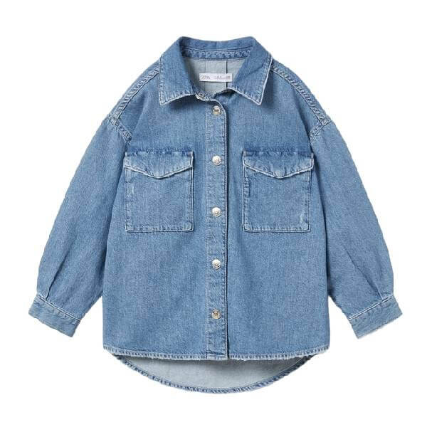 

Джинсовая рубашка Zara Kids Denim, синий
