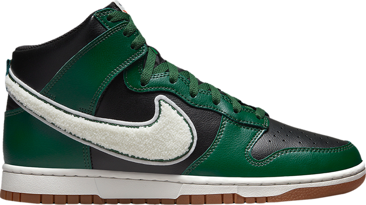 Кроссовки Nike Dunk High 'Chenille Swoosh - Gorge Green', черный - фото