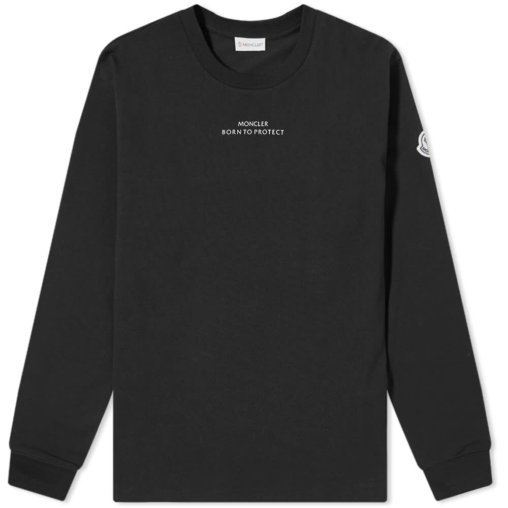 

Футболка Moncler Long Sleeve Slogan Tee, Серый