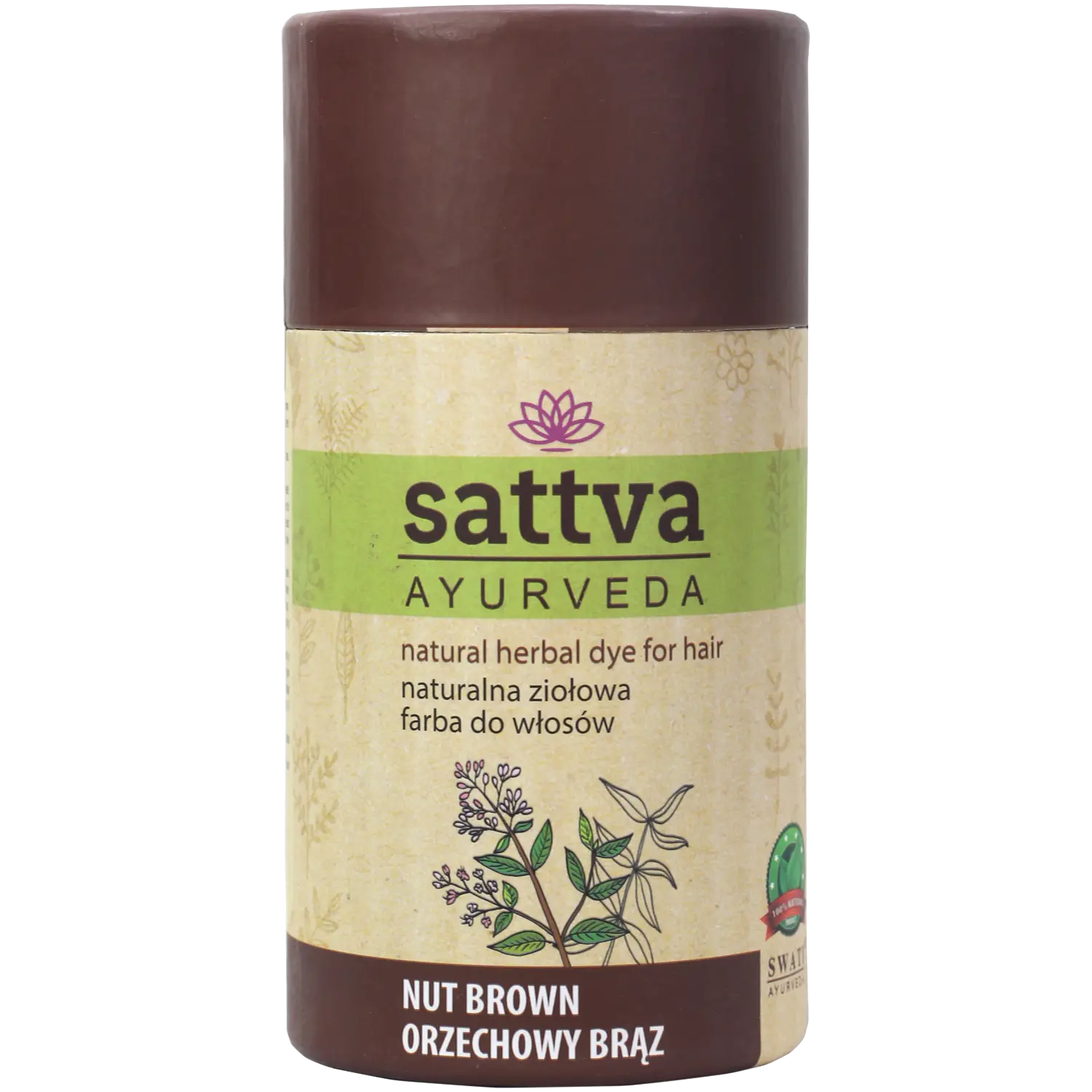 

Sattva Ayurveda натуральная травяная краска для волос орех коричневый, 150 г