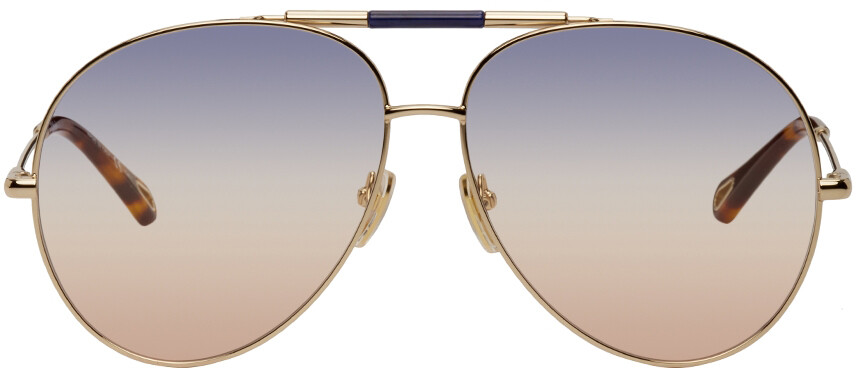 

Золотые солнцезащитные очки-авиаторы Chloé