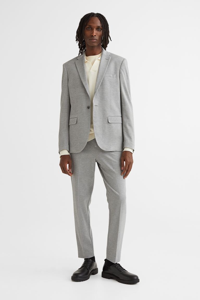 

Брюки Slim Fit из джерси H&M, серый