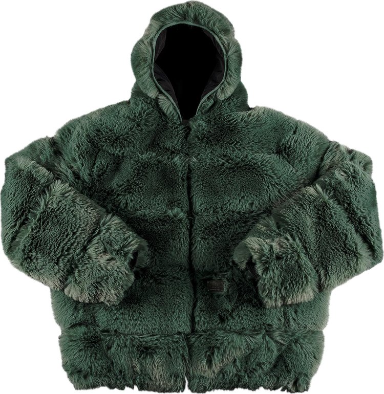 Куртка Supreme x WTAPS Faux Fur Hooded Jacket 'Green', зеленый цена и фото