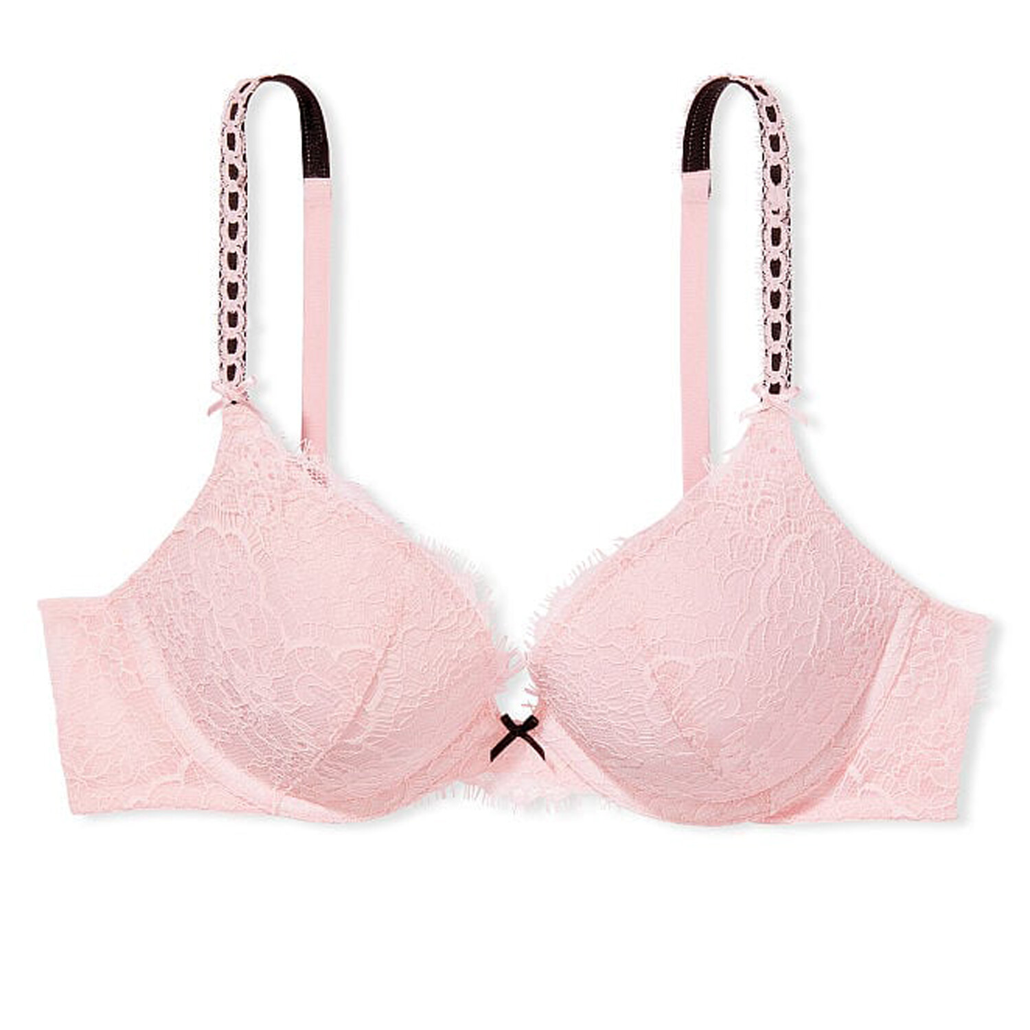 

Бюстгальтер пуш-ап из кружева и бархата Victoria's Secret Dream Angels, светло-розовый