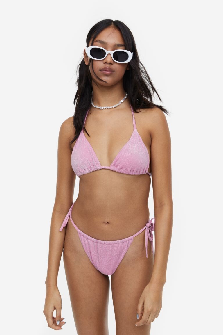 

Бразильские плавки бикини H&M, светло-розовый/блестящий