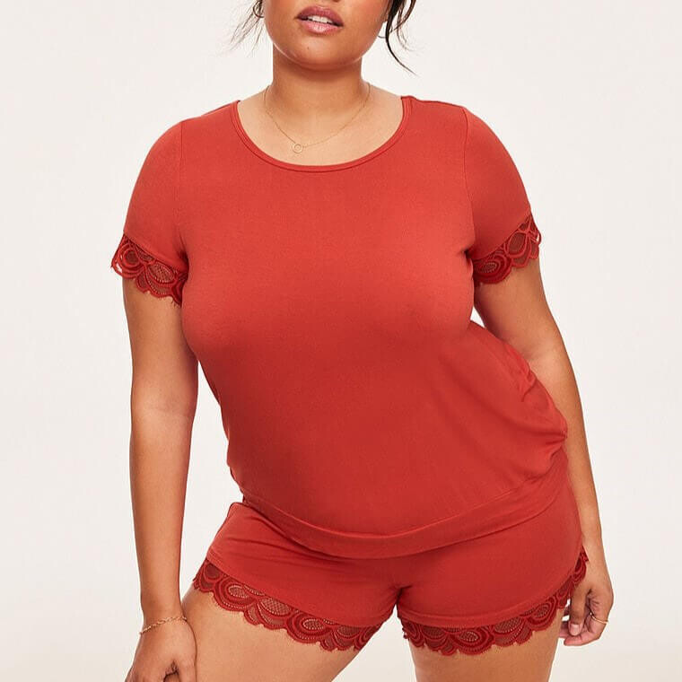 

Пижама Adore Me Charli Tee + Short Sleep Set, красный