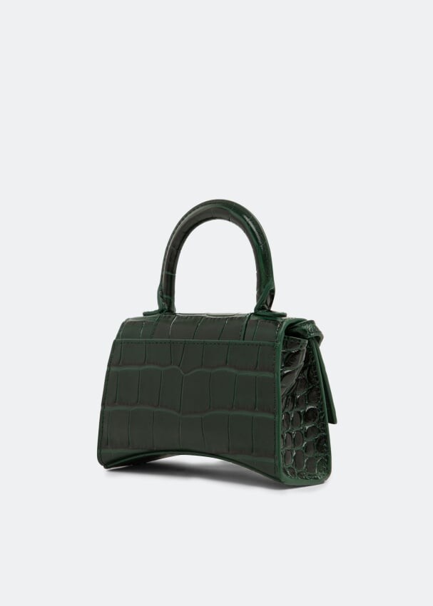 Сумка BALENCIAGA Hourglass mini tophandle bag, зеленый купить с