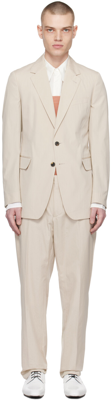 

Бежевый костюм с двумя пуговицами Dries Van Noten