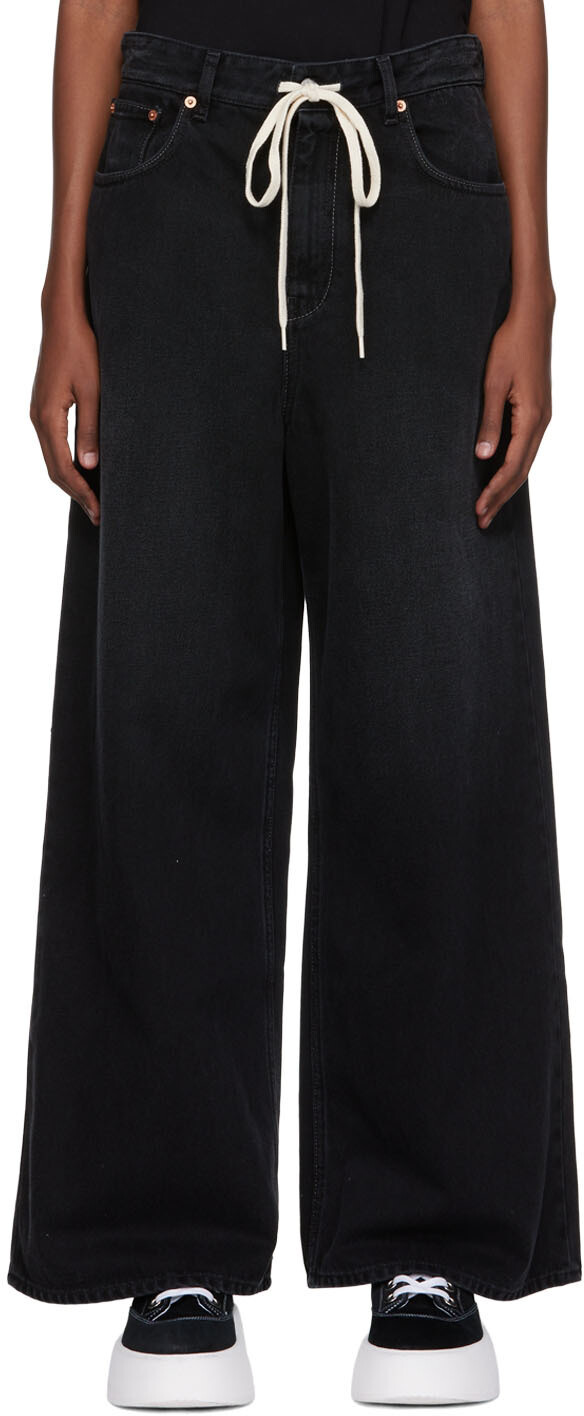

Черные джинсы с кулиской MM6 Maison Margiela