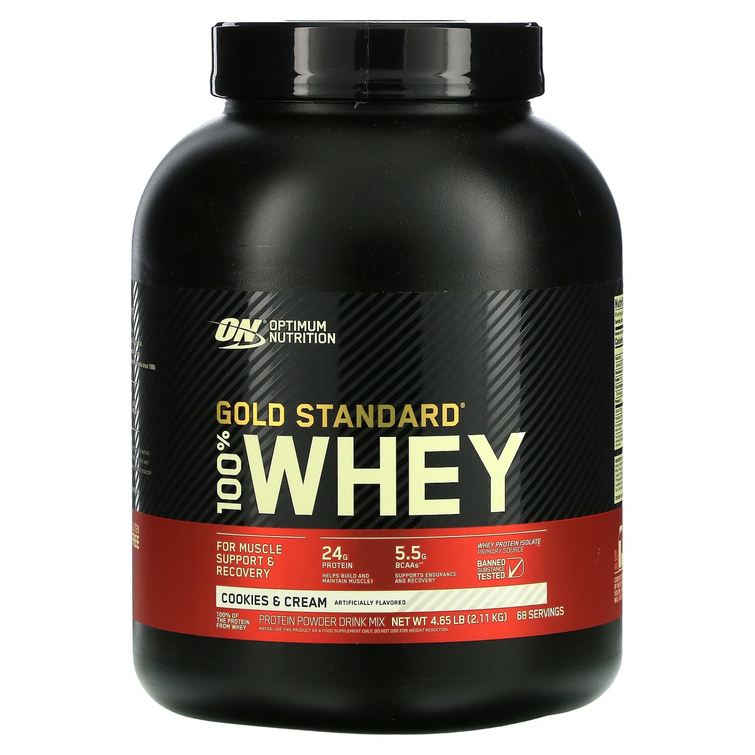 

Gold Standard 100% Whey, сыворотка со вкусом печенья со сливками, 2,1 кг (4,63 фунта), Optimum Nutrition