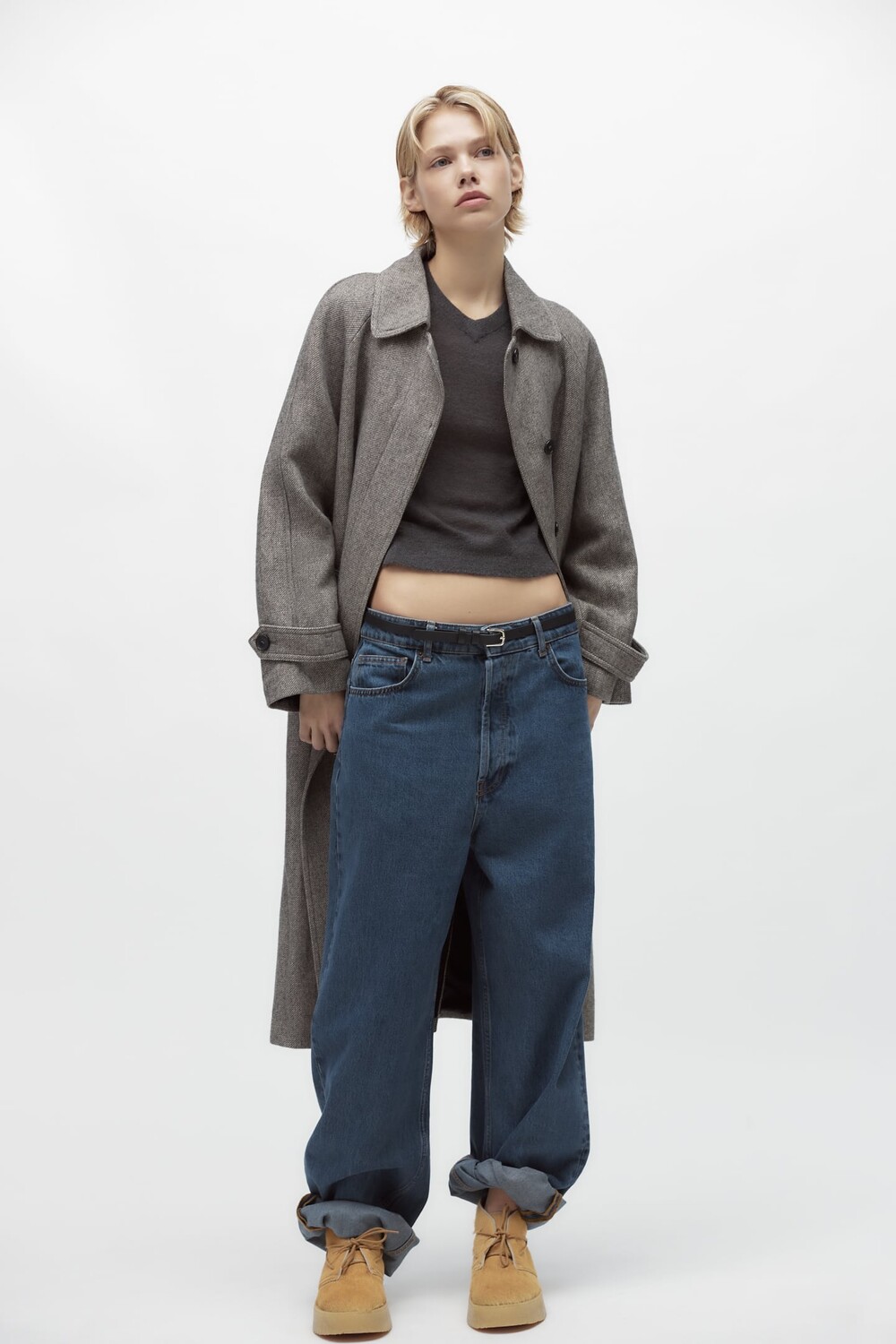 

Кожаные ботинки clarks x zara ZARA, песочно-коричневый