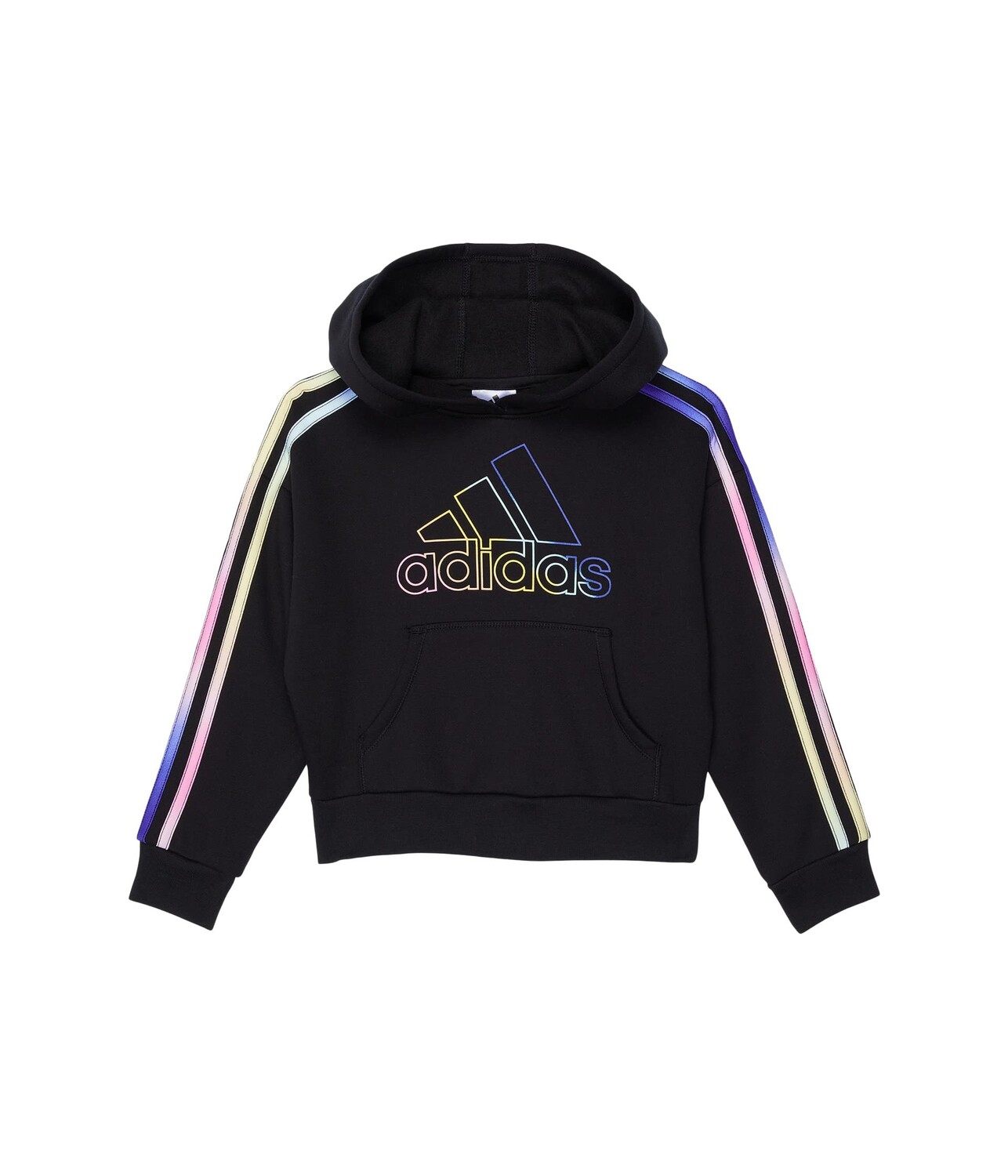 

Детская толстовка Adidas Multi 3 Stripes Fleece Hooded, черный/разноцветный