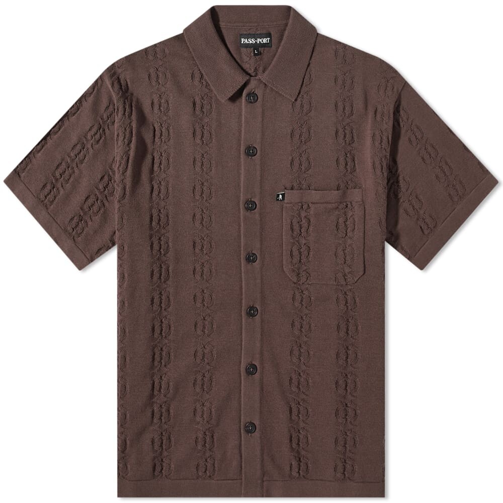 

Футболка Pass~Port Bath House Button Through Knitted Polo, Коричневый