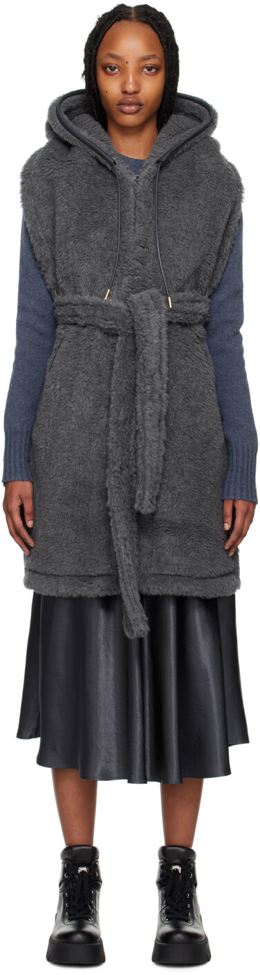 

Серый жилет из альпаки и шерсти Max Mara
