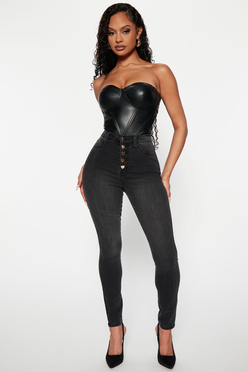

Джинсы скинни Fashion Nova FN2444SL, черный