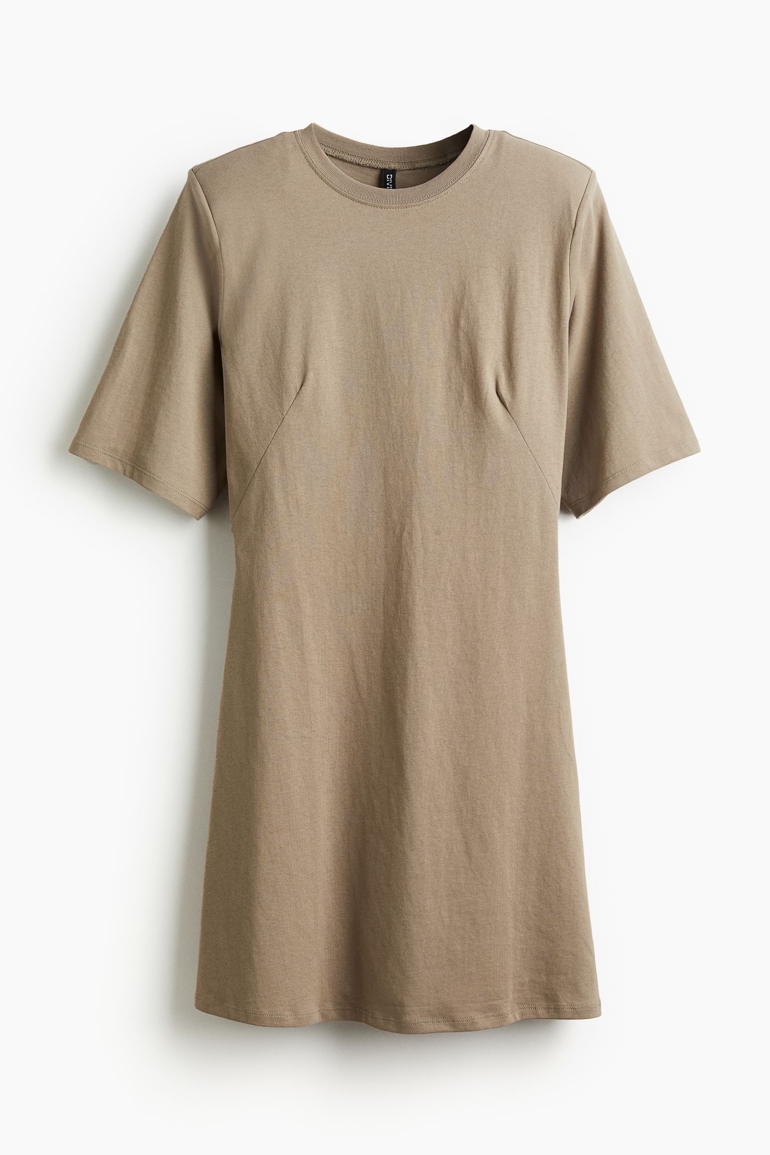 Платье-футболка H&M Shoulder-pad, серо-коричневый