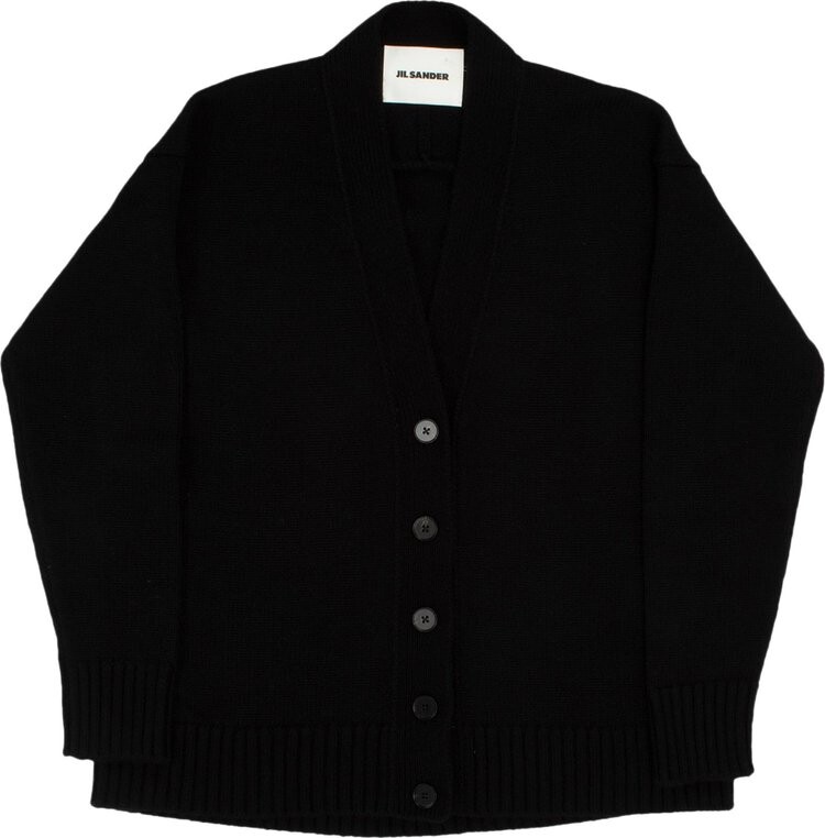 

Кардиган Jil Sander Classic Chunky Cashmere Blend Cardigan 'Black', черный